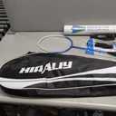 HIRALIY 1 Pack Badminton Rackets for Outdoor Games, including 1 Rackets,  Nylon Shuttlecocks, 4 x Spare Non-Slip Strips and 1 x Carry Bag