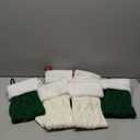 XIMISHOP 6PACK Christmas Stockings,18Inches Large Cable Knitted Stocking Personalized Xmas Hanging Stocking Decorations with Name Tags for Holiday Christmas Party Family Decor Green Red White