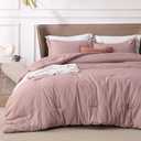 Bedsure King Size Comforter Set - Dusty Rose King Comforter Set, Soft Bedding for All Seasons, Cationic Dyed Bedding Set,1 Pieces, 1 Comforter (104"x90") and 2 Pillow Shams (20"x36"+2"), Only blanket