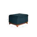 Homepop Home Decor | Upholstered Chunky Tufted Square Storage Ottoman| Hinged Lid Ottoman with Storage for Living Room & Bedroom, Blue, 24"D x 29.5"W x 18"H