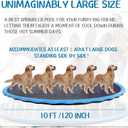 Lewtemi 10 ft Extra Large Non-Slip Splash Pad 120" for Adult Kids and Dog, Giant Thicken Sprinkler Pool Summer Outdoor Toys Fun Backyard Fountain Play Mat for Family Pet Dog(Blue,Cute Style), one size