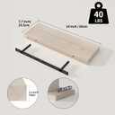 SAUMONIERES Floating Shelves 8 Inch Deep Solid Wood Wide Wall Shelf Set of 2 Wall Mounted for Bedroom Bathroom Living Room Kitchen, 24 Inch Natural