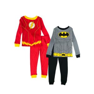 DC Comics Boys' Batman Four-Piece Pajama Set, Flash And Batman, 6