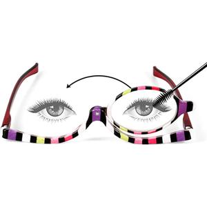 LJCZKA Magnifying Cosmetic Makeup Reading Glasses Readers Flip Lens Rotating Eyeglasses for Women, +4.00