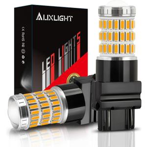 AUXLIGHT 3157 3057 3156 4157 3157K LED Bulbs Amber Yellow, Ultra Bright 60-SMD LED Replacement for Blinker Lights, Turn Signal/Parking or Running Lights, Brake/Tail Lights (Pack of 2)