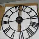 20inch/50cm Large Wall Clocks for Living Room Decor,Modern,Battery Operated,Silent,Non Ticking,Big Black Round wall Clock for Home,Farmhouse,Office,Decoration(Iron Roman Numerals, 20 inches)