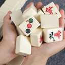 Mahjong Set,Chinese Mahjong Game Set with Carrying Travel Case, 1.5'' Large 146 Tiles with Arabic Numerals, 2 Dice and a Wind Indicator,Mah Jongg Set