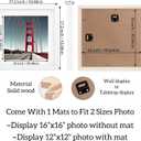 16x16 Picture Frame Diamond Painting Frames Poster Frames Made of Solid Wood,Display Pictures 12x12 with Mat or 16x16 without Mat for Photos, Paintings,Walls Decoration,Anniversary,Wedding,Christmas