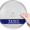 IMPRESA Microwave Glass Plate Replacement - 9.6-Inch Clear Tempered Glass - Compatible with LG, Sears, Kenmore, Emerson & HighPointe - Includes 3-Part Turntable Coupler & Centerpiece