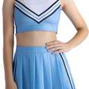 Princess Cheerleader Costume for Girls and Teens Top and Skirt Cheer Leader Cosplay Halloween Costumes (12 Years)