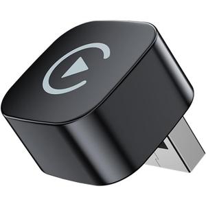 Car Wireless CarPlay Adapter for Toyota Corolla 2020 2021 2022 2023 2024 2-in-1 Support Apple CarPlay and Android Auto Mini USB Design Fast Connection Plug and Play, Black (normal)