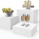 PecMuikee Buffet Risers, Food Risers for Buffet Table, Display Stand Shelf for Catering Dessert Collectibles Jewelry Figures Show, Acrylic Cube Display Nesting Risers with Hollow Bottoms 3PCS