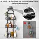 3 Tier Hanging Shower Head Caddy, Adjustable Hanging Shower Caddy Over Showerhead, No Drilling Handing Racks Rustproof for Bathroom Shampoo Soap Storage
