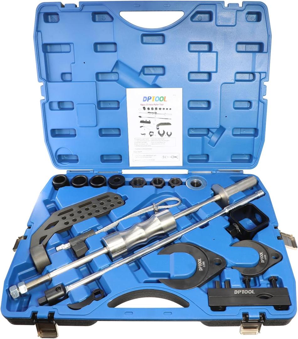 DPTOOL Inner CV Axle Puller Tool Slide Hammer Front Wheel Drive Axle Half Shaft Removal Kit with 48mm and 63mm CV Joint Fork Multi-Function Automobile Ball Joint Removal Tool