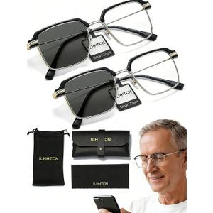 Frameless Smart Zoom Reading Glasses for Men & Women, Auto Focus Distance Near Progressive Multi-focus HD Vision