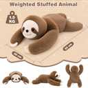 Joyreal Sloth Sensory Weighted Vibrating Pillow, Pressure Activated for Kids Adults, Plush Minky Soft Size: 11 by 21 inches Pillow Animal for Gift Birthday