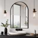 Arched Bathroom Mirror, Black, 20"x30"