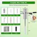 Wire Trellis for Climbing Plants Outdoor, 20 Set Wall Trellis Kit with 1/8" x 164ft Stainless Steel Cable, T316 Cylindrical Espalier System Cable Trellis Kit for Green Wall Fence DIY Projects