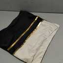 TAOSON Velvet Throw Pillow Covers,Pack of 2 Soft Decorative Cushion Covers Cases Black Beige Patchwork with Gold Leather for Sofa Bedroom Livingroom Car, 16 x 16 Inch