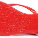Women Flip Flops Jelly Shoes Thong Sandals Flat Slides Clear Jellies Pool Slippers Bathroom Summer Beach Size 8 Ladies Non Slip Dress Comfortable Quick Drying Soft (Red)