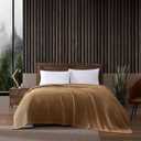 Eddie Bauer - Queen Size Blanket, 100% Soft Cotton Bedding with Waffle Weave Texture, 400 GSM, Throw Blanket for Couch or Bed (Brown)
