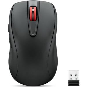Lenovo USB-C Rechargeable Silent Mouse (WL500) - Silent Buttons, USB-C Rechargeable, Ambidextrous Grip, Adjustable DPI - Plug-and-Play 2.4G Receiver Computer Mouse (Black)
