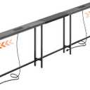 Huuger Narrow Sofa Table with 2 Power Outlets, 110.2-133.8 Inch Adjustable Length, Behind the Couch Table with USB-C Port, Long Entryway Console Table, Anti-tip Kit, for Living Room, Gray, 110.2"-133.8"W x 29.5H”