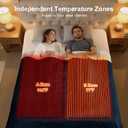 FVERWAG Heated Blanket King Size - Dual Control King Electric Blanket with 5 Heat Settings, 10 Hrs Auto Off for Bed, ETL Certified, Washable Flannel Sherpa Heating Blankets 100" x 90", Navy