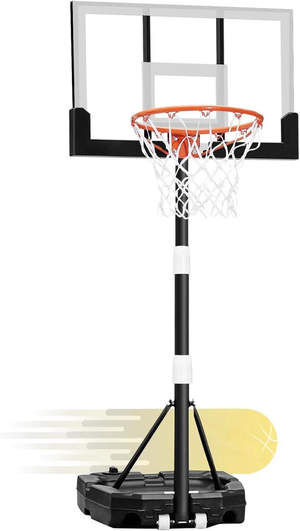 WIN.MAX Basketball Hoop Outdoor with Shatterproof Backboard and Larger Base, Portable Basketball Hoop Goal System Youth/Adults in Backyard/Driveway/Poolside