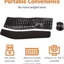 Amazon Basics Ergonomic Wireless Keyboard and Mouse Combo with Wrist Rest, Plug and Play, 2.4 GHz USB, Easy to Use, Black