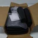 Teivio 32-piece Plastic Wheat Straw Square Dinnerware Set for 8, Unbreakable Dinner Plates, Salad Plates, Snack Bowls, Tumblers 20 oz, Dishwasher Safe, Black Matte