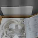 White Farmhouse Chandelier, 5-Light French Country Lighting Fixtures, Rustic Dining Room Light Fixture Over Table, Antique Vintage Distressed Wood Chandeliers for Foyer Entryway Living Room Bedroom