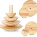 DoubleFill 4 Pack Pottery Molds 4.5'' 6.5'' 8.5'' 10.5'' Thickness 2'' Plaster Molds Wood Pottery Tools with Handle for Ceramic Top Forms DIY Bowls Plate Dish Slump Press Art Making(Hemispherical)