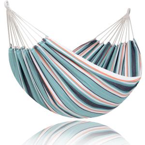 SUNCREAT Hammocks Outdoor Camping Double Hammock, Extra Large 2 Person Hammock for Camping, Green & Red