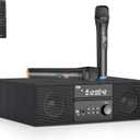 Pyle Home CD/DVD Stereo Shelf System - 200W Remote Operated Player w/Wireless Microphone, BT Connectivity, FM Radio/USB/Earphone/AUX, Supports HDMI, Adjustable Bass/Treble (Full Black)