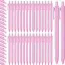 Fulmoon 50 Pcs Ballpoint Pens Bulk Retractable Comfortable Writing Pens Cute Christmas Supplies in Medium Point 1.0 mm for Teacher Office Home Baby Shower (Light Pink,Black Ink)