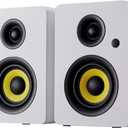 Sanyun SW206 80W Active Dual-Mode Bookshelf Speakers, 4” Studio Monitor & HiFi Mode, Upgraded 3D Sound Field, 6.35mm TRS Balanced, Bluetooth 5.4, Optical Coaxial Aux USB 24bit DAC, White