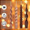 Nuanchu 4 Pcs Twisted Taper Candles Wax Unscented Smokeless Spiral Swirl Candlesticks for Wedding Holiday Dinner Party Home Decorations(7.87 Inch,Pure,Neutral)