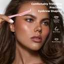 2 x Dermaplane Razor for Women Face, Stainless Steel Handle with 6 Replaceable Blades, Huauoo Face Razors for Women, Peach Fuzz Remover, Eyebrow Trimmer, Dermaplaning Tool for Face Exfoliation (Pink)