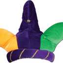 Beistle Plush Jester Hat, One Size, Gold/Green/Purple (60719)