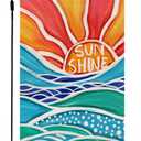 CROWNED BEAUTY Summer Sunshine Garden Flag Double Sided 12x18 Inches Small Burlap Seasonal Welcome Yard Decoration for Outside Porch CF1793-12