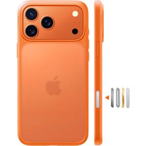 TORRAS for iPhone 17 Pro Case, Beyond Military-Grade Protection, Camera Control Button, DIY Buttons, Translucent Matte Slim Thin Shockproof Hard Back Anti-Scratch case for iPhone 17 Pro, Cosmic Orange