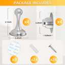 4 Pack Magnetic Door Stop No Drilling Door Stop with 3D Adhesive Tapes Keep Door Open Door Stainless Steel Screws for Stronger Mount (Silver)