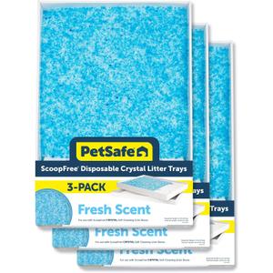 PetSafe ScoopFree Disposable Crystal Cat Litter Tray - Easy Cleaning Box - Refill Tray for Automatic Litter Box - Fresh Scent - 4.3 lb Bags - 3 Pack
