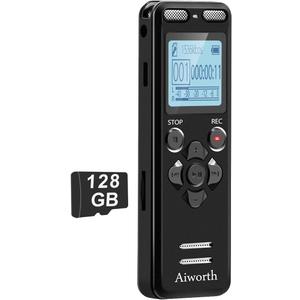 136GB Digital Voice Recorder Voice Activated Recorder for Lectures Meetings - aiworth 9860 Hours Sound Audio Recorder Dictaphone Recording Device with Playback,MP3 Player,Password,Variable Speed.