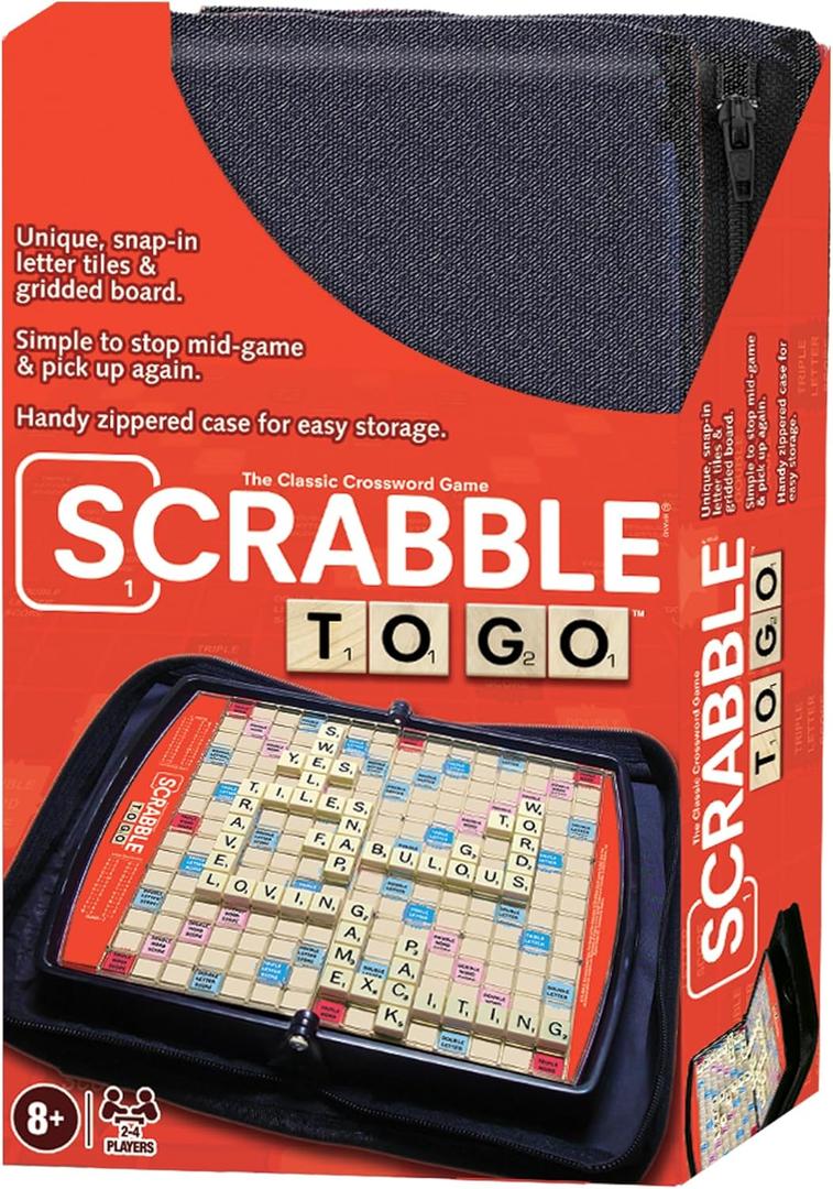 Scrabble to Go by Winning Moves Games USA, a Travel Version of The World's Favorite Word Game, for 2 to 4 Players, Ages 8+ (1202)