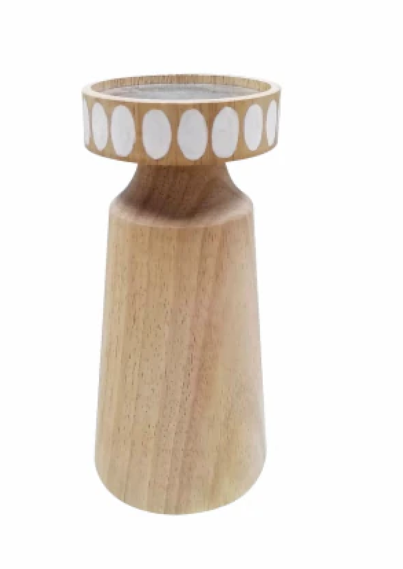 HD Designs 8 In Wood Small Candle Holder