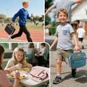 Genteen Lunch Box for Kids, Boys - Insulated Small LunchBox Reusable, Zip Closure & Buckle Handle, Portable Cooler for Work, School, Travel (Lake Green)