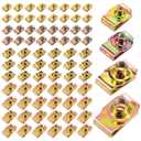 100 PCS U-Clip Nut Set for Auto Car  M4 M5 M6 M8 Assortment Kit (25 Each), Color Zinc Coated Iron, for Dashboard, Door Panel, Bumper & Interior Fastening