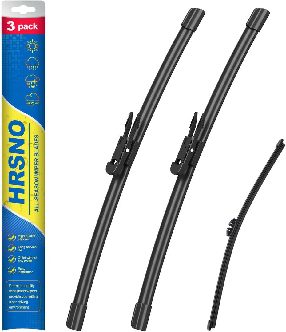 24"+22" Windshield Wipers With 15" Rear Wiper Blade Sets Automotive Replacement for Volvo XC90 2007-2010,Easy For Installation (Pack of 3)